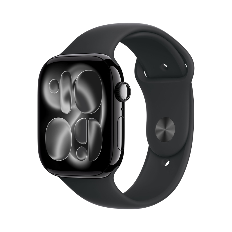 Apple Watch Series 11 42mm, Jet Black Aluminum Case with Sport Band Black